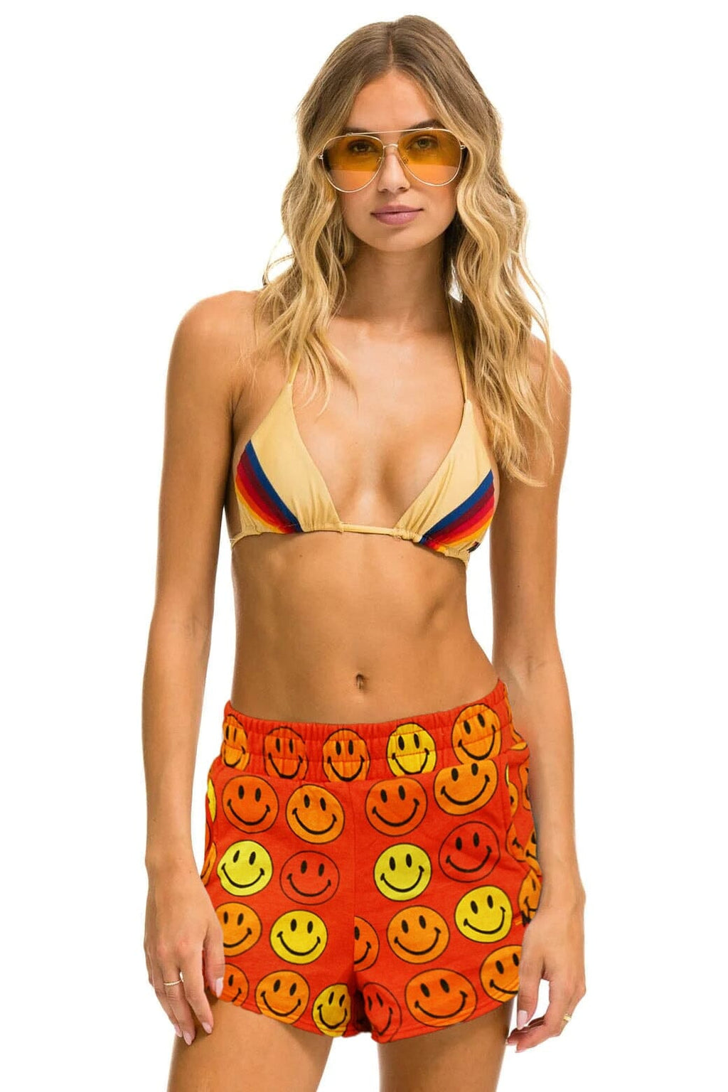 SMILEY BINGO WOMENS LOUNGER SHORT - RED