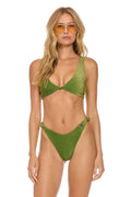 SPARKLE RIVIERA KNOT CHEEKY BIKINI BOTTOMS - ARMY