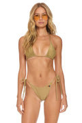 SPARKLE TURKS TRIANGLE BIKINI TOP - SAND