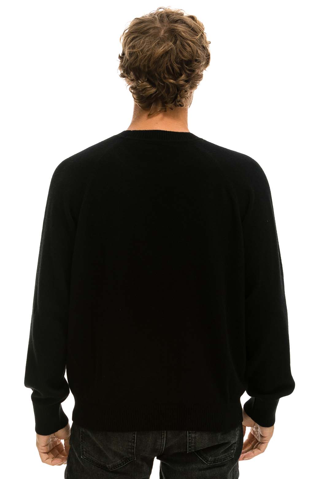 UNISEX BOLT CASHMERE LIGHT SWEATER - BLACK WHITE BOLT