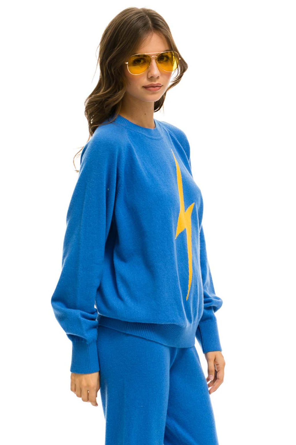 UNISEX BOLT CASHMERE LIGHT SWEATER - VINTAGE BLUE BLUE BOLT