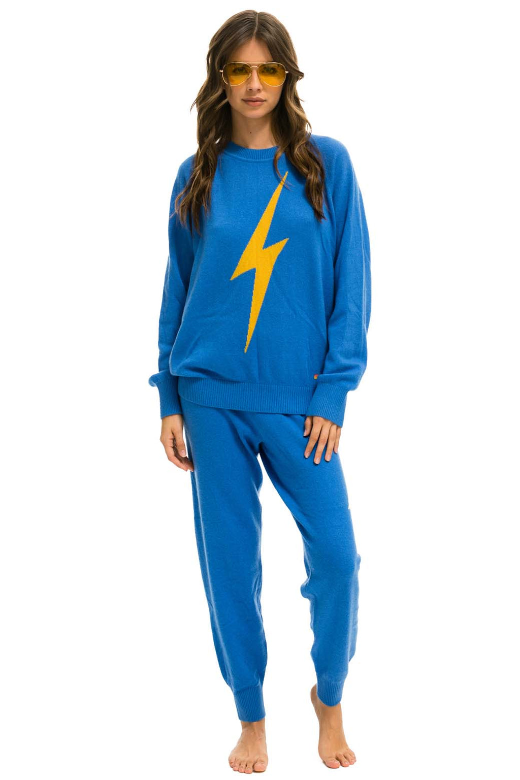 UNISEX BOLT CASHMERE LIGHT SWEATER - VINTAGE BLUE BLUE BOLT