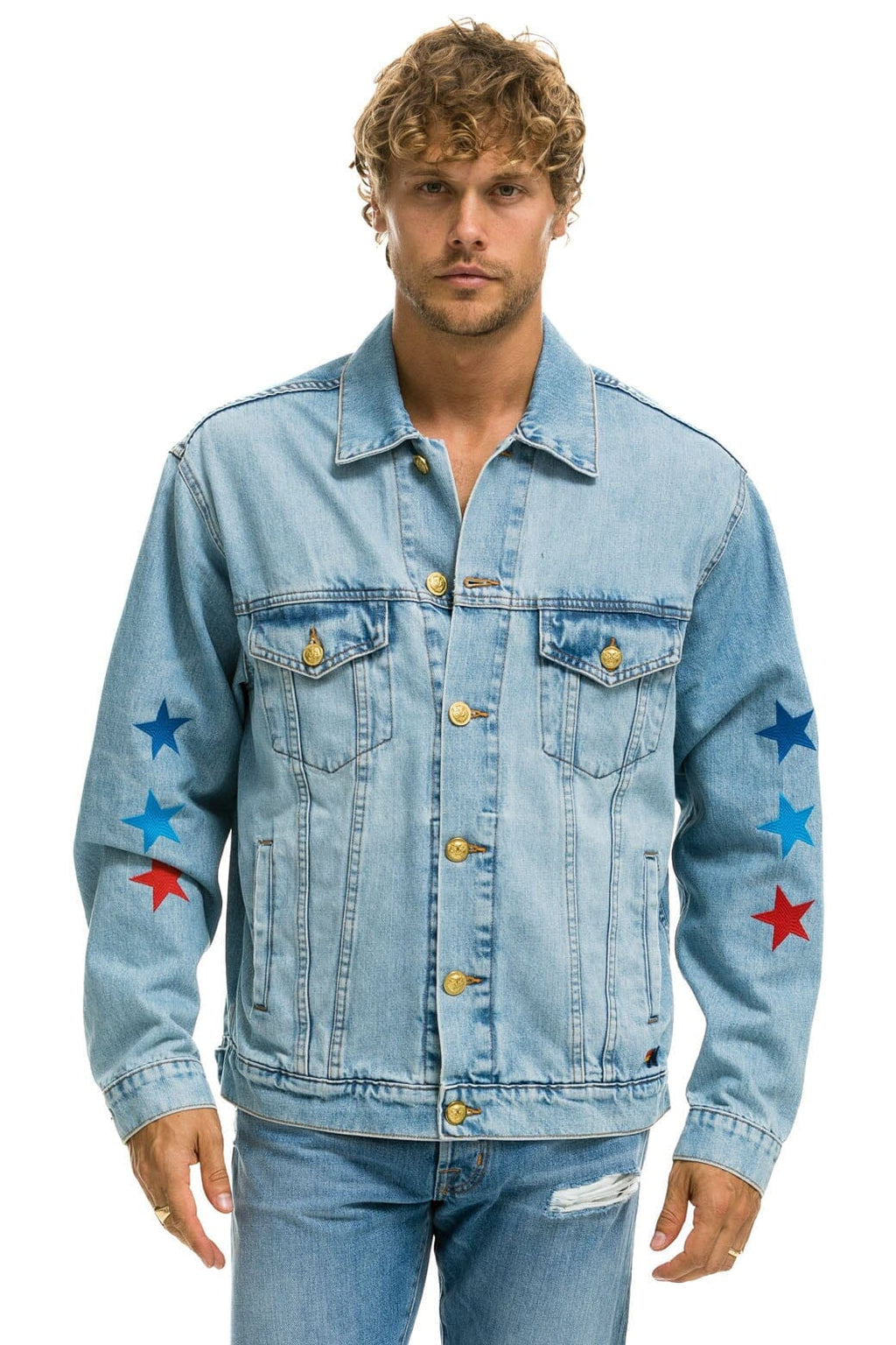 AVIATOR NATION OVERSIZED CONCERT DENIM JACKET - SUPER LIGHT