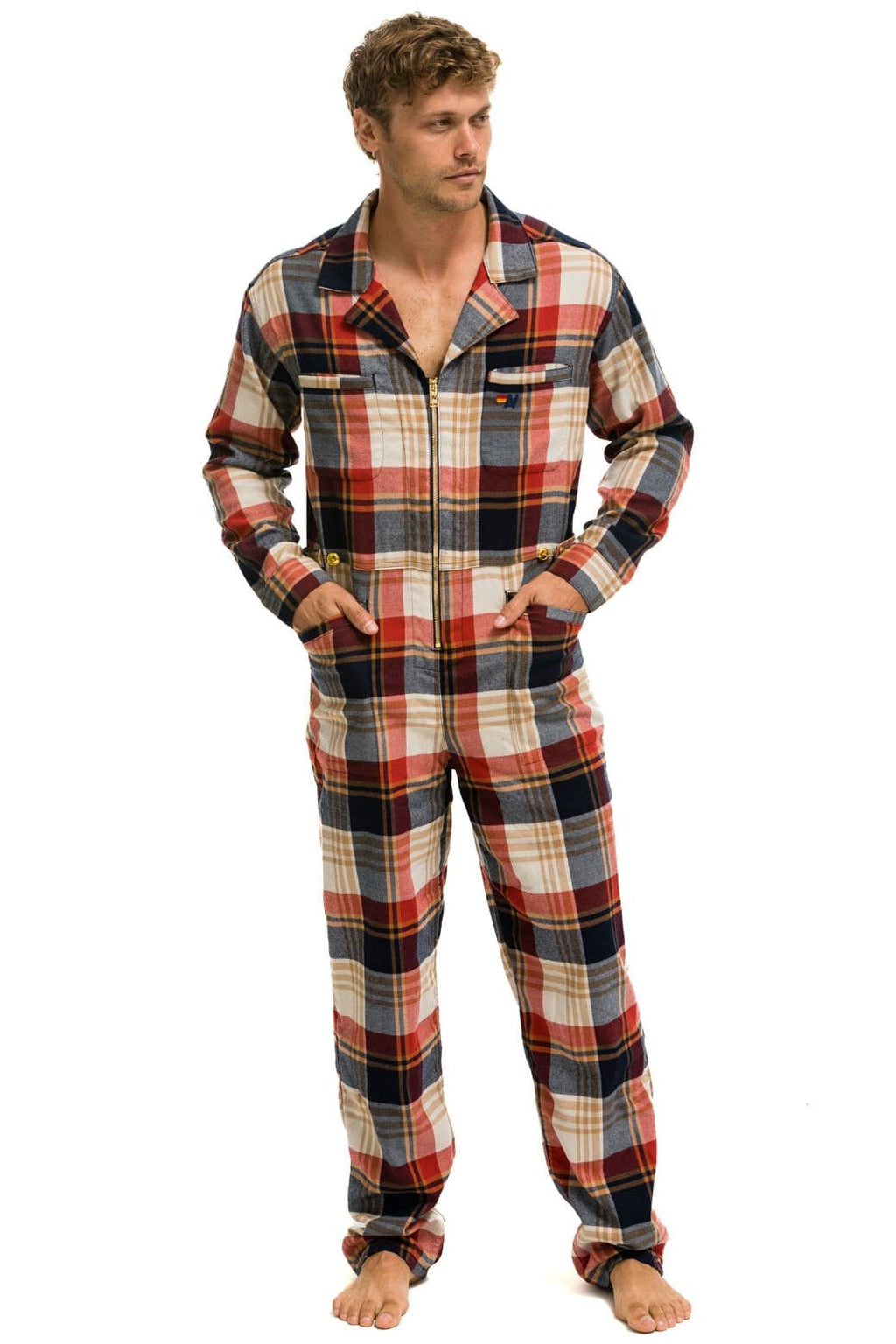 UNISEX PLAID FLIGHT SUIT - COWBOY PLAID