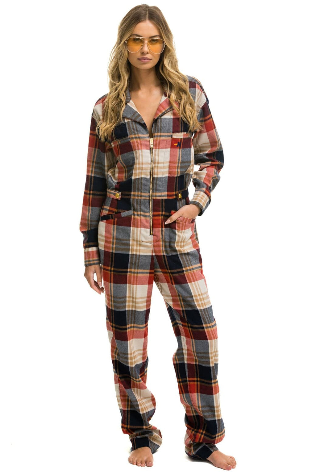 UNISEX PLAID FLIGHT SUIT - COWBOY PLAID