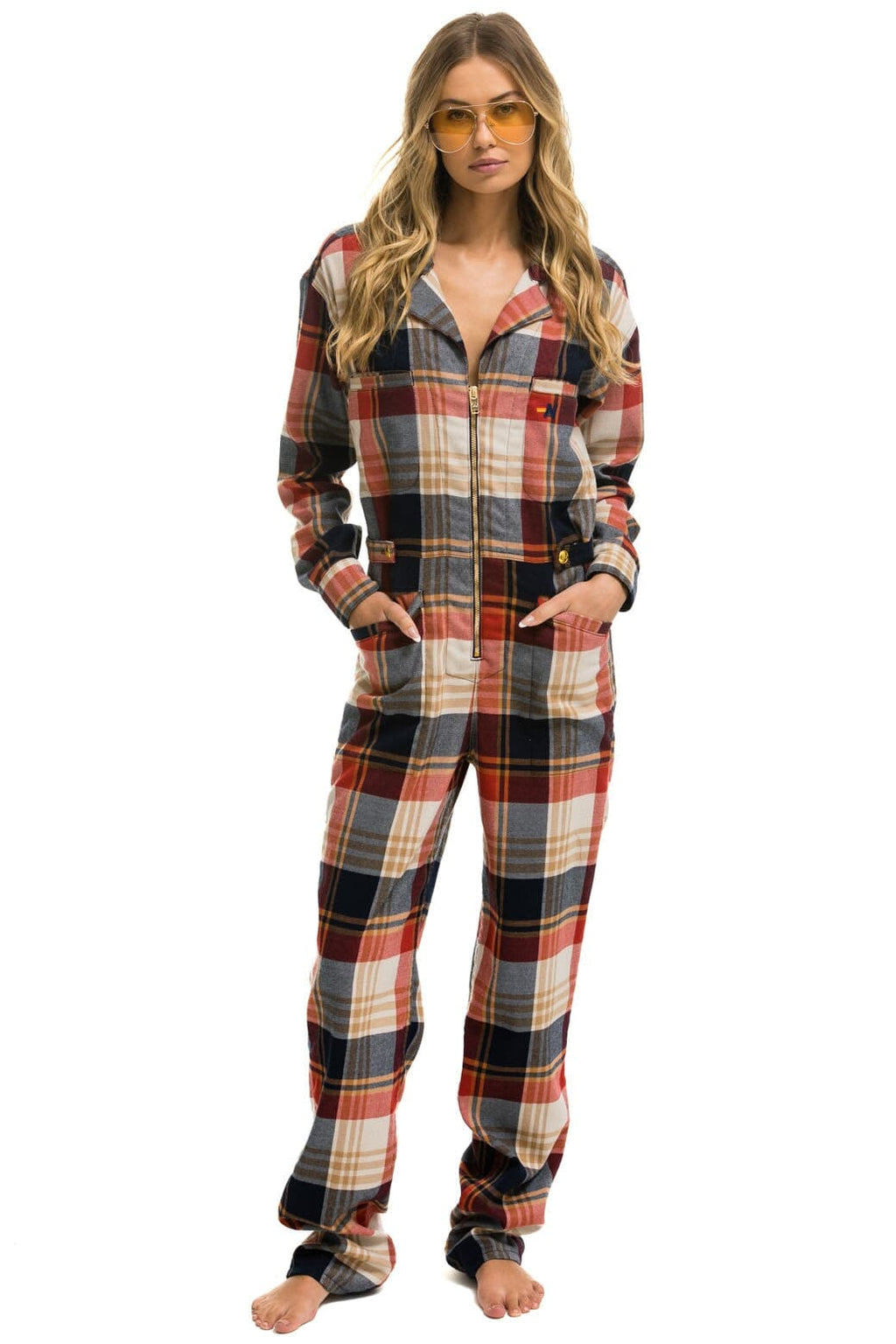 UNISEX PLAID FLIGHT SUIT - COWBOY PLAID