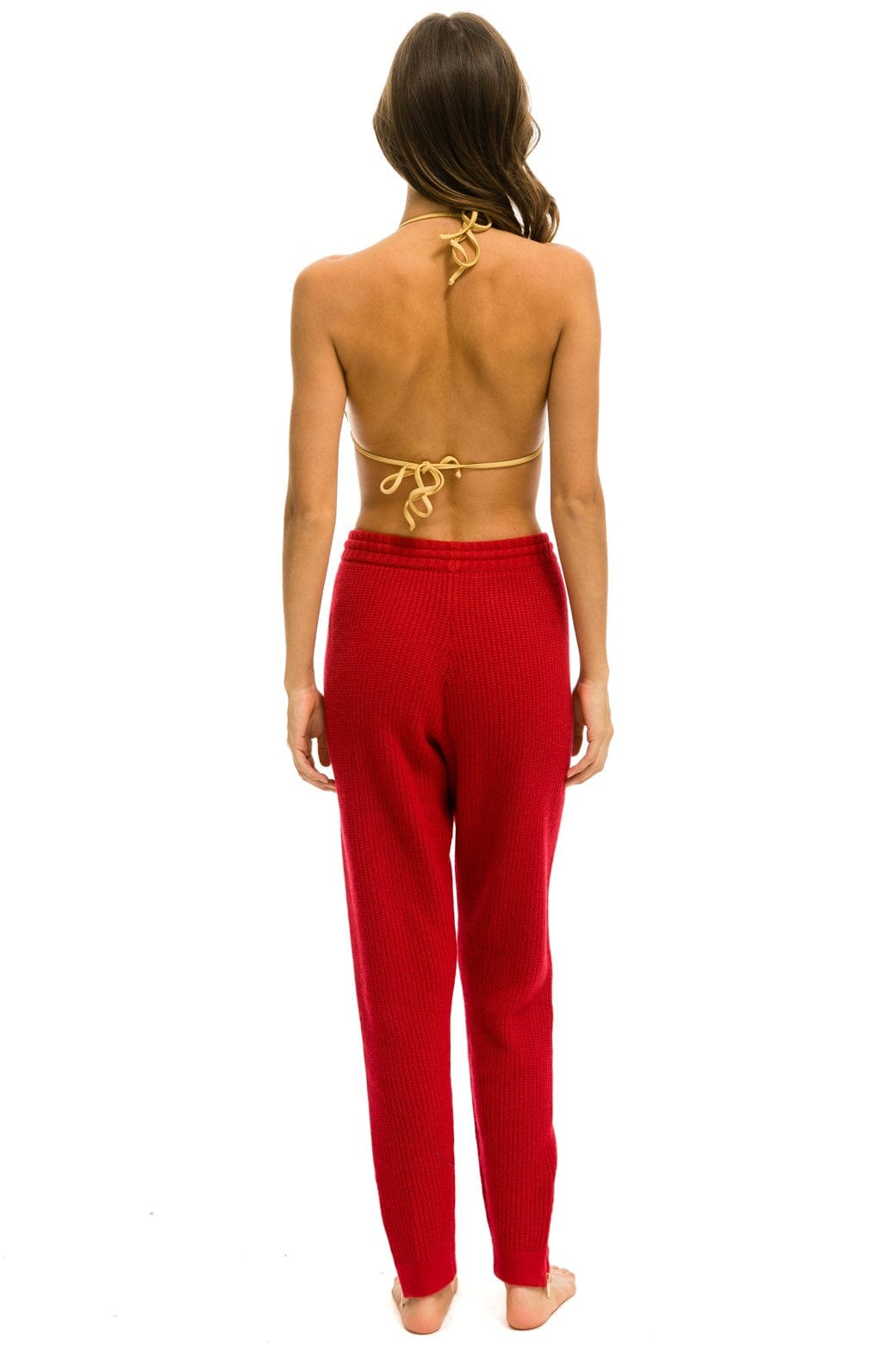 VINTAGE CABIN CASHMERE SWEATER PANT - CHERRY