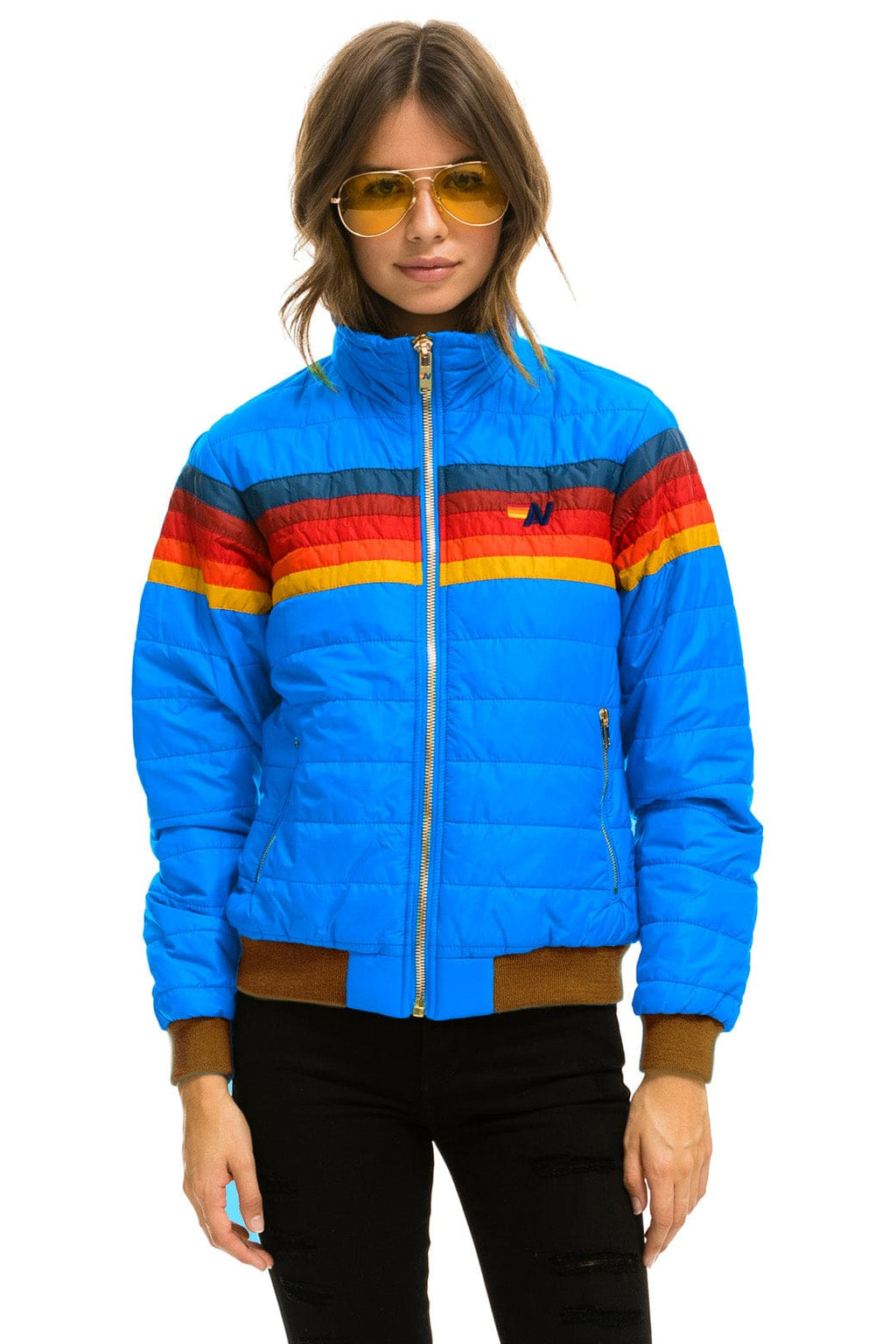 5 STRIPE JACKET - BLUE CINA GLOSSY
