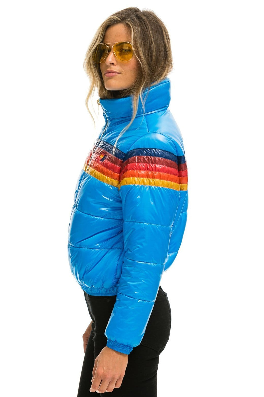 5 STRIPE APRES PUFFER JACKET - GLOSSY BLUE
