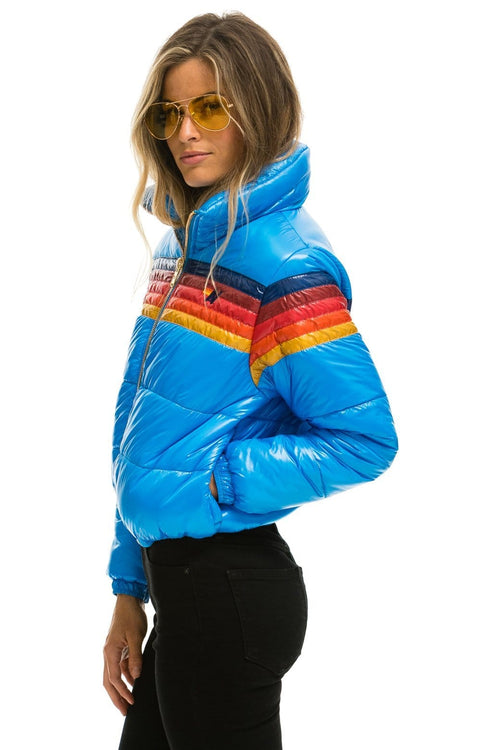 5 STRIPE APRES PUFFER JACKET - GLOSSY BLUE