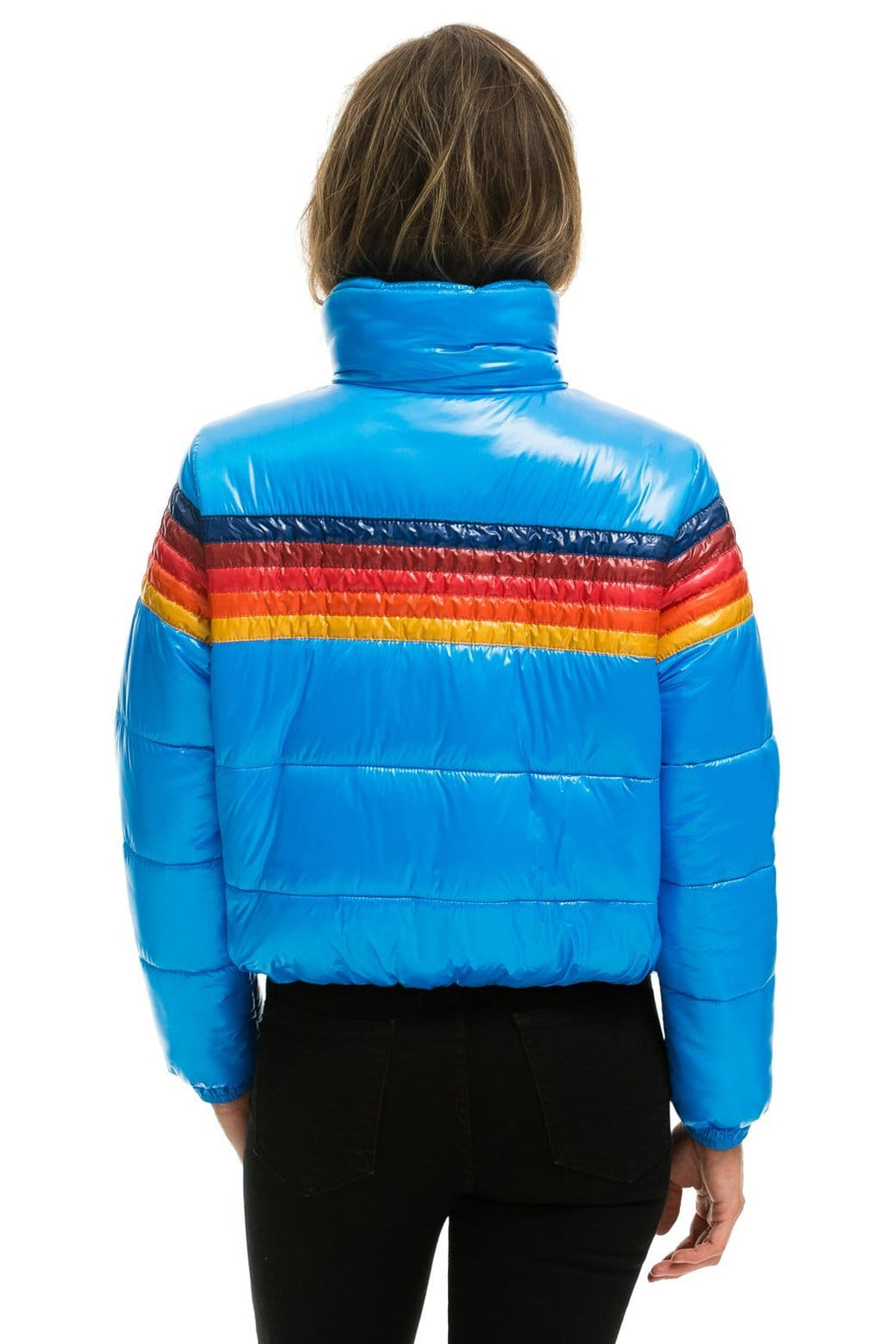 5 STRIPE APRES PUFFER JACKET - GLOSSY BLUE