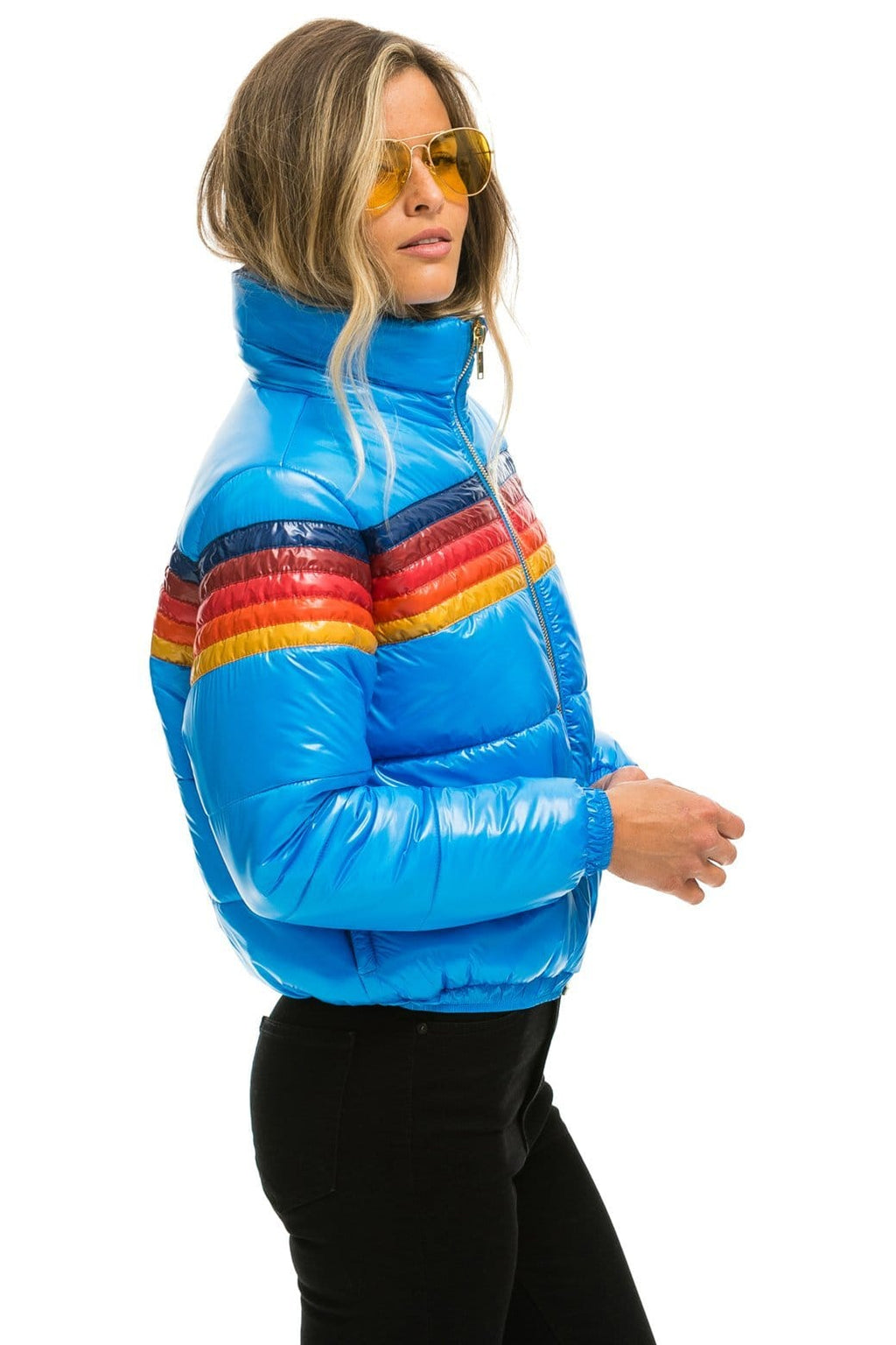 5 STRIPE APRES PUFFER JACKET - GLOSSY BLUE