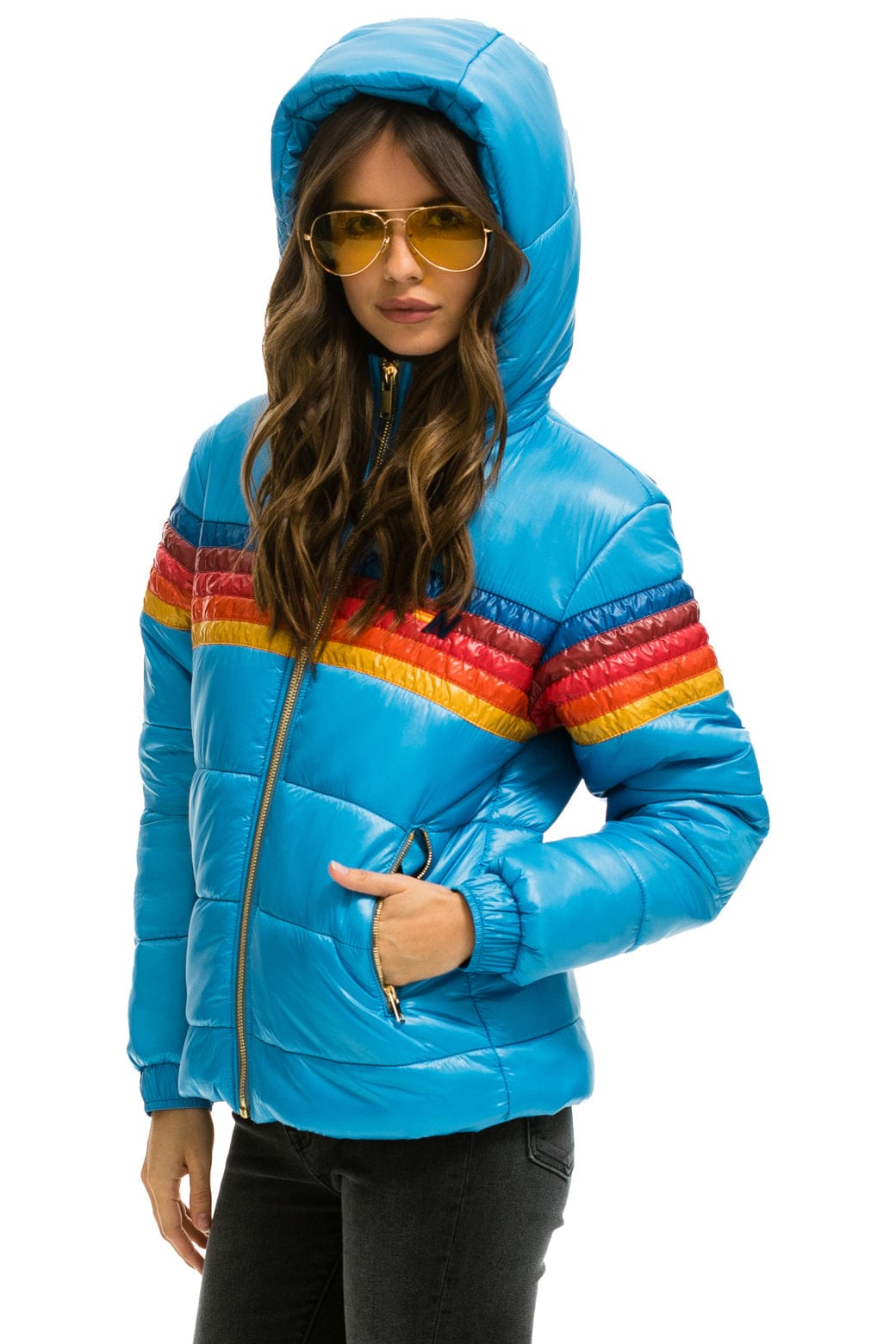 5 STRIPE TREKKER JACKET - GLOSSY OCEAN