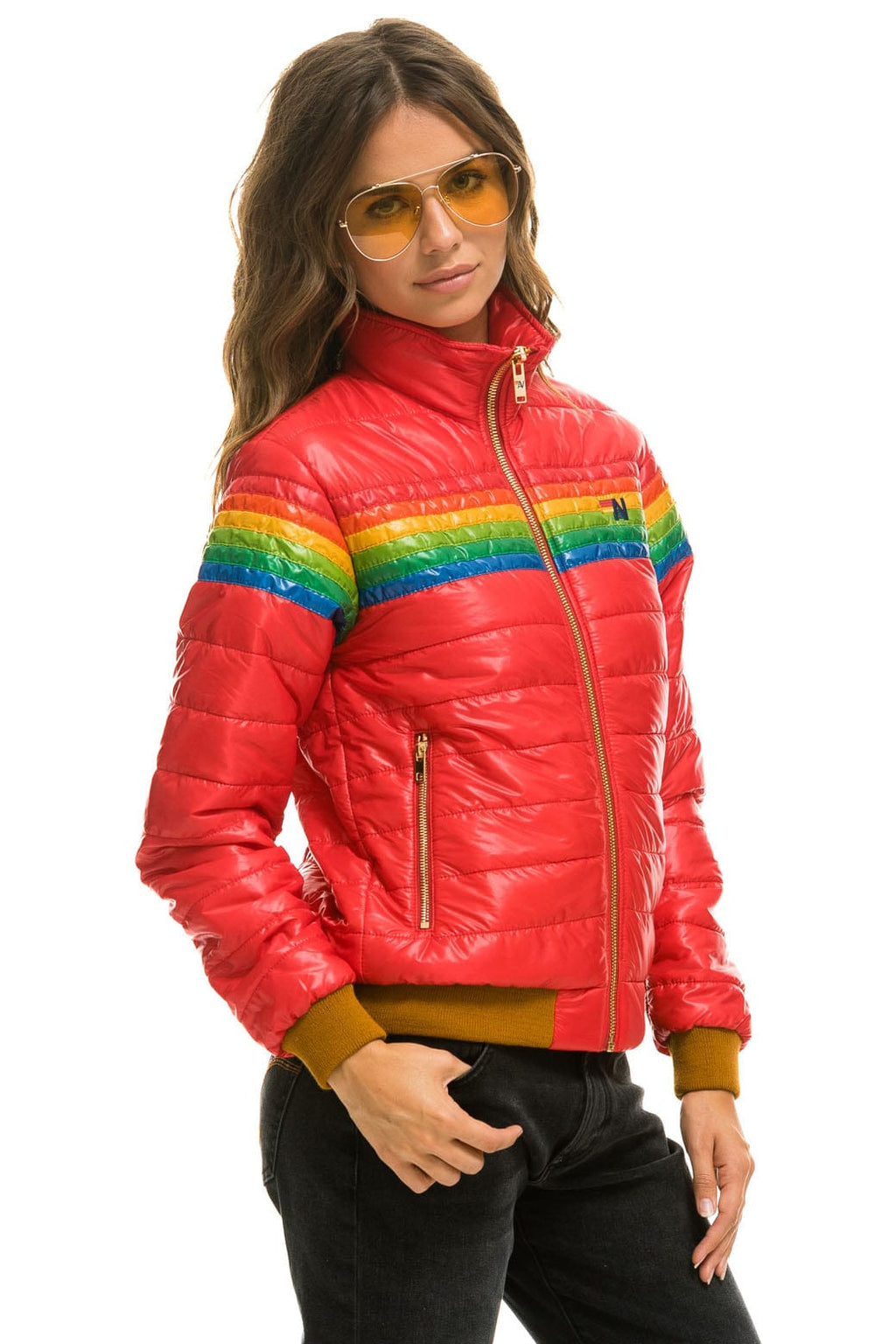 6 STRIPE JACKET - GLOSSY CHERRY
