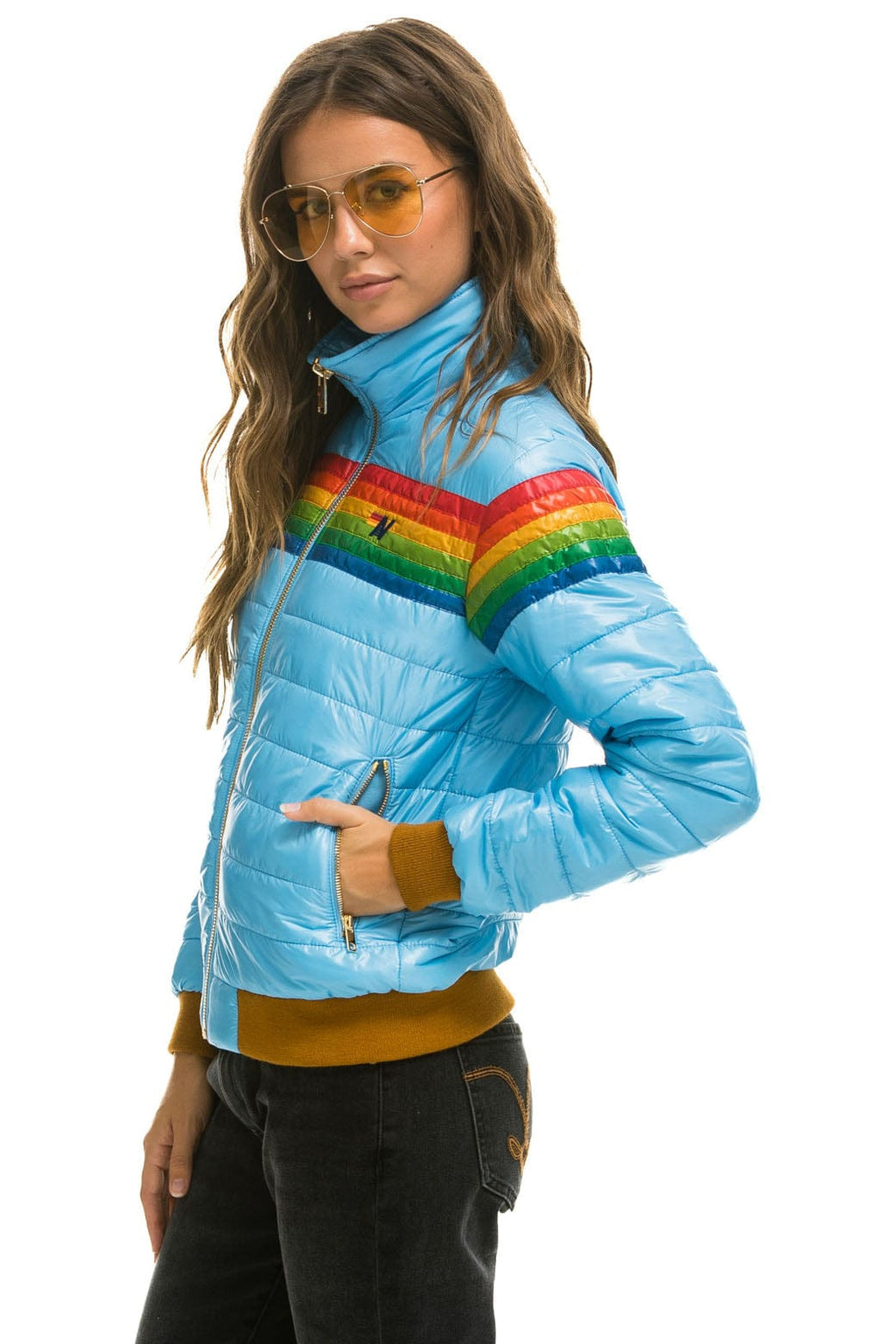 6 STRIPE JACKET - GLOSSY SKY