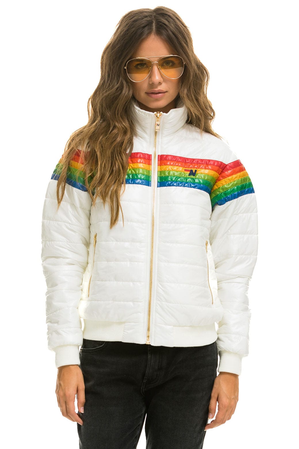6 STRIPE JACKET - GLOSSY WHITE