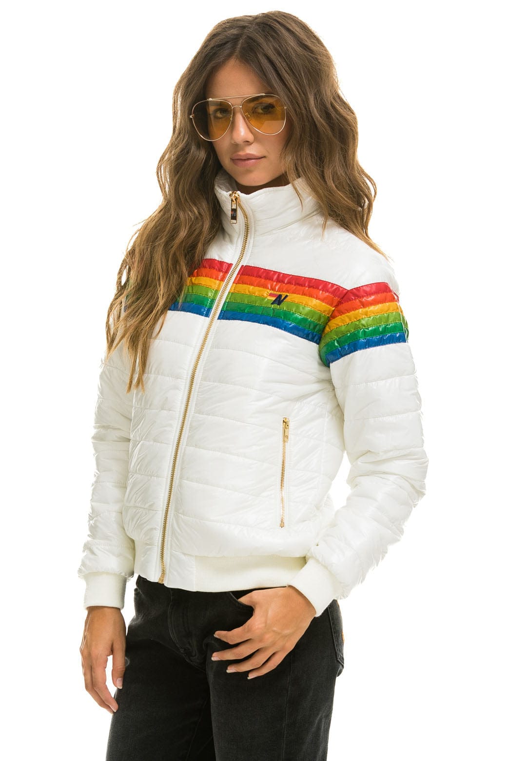 6 STRIPE JACKET - GLOSSY WHITE