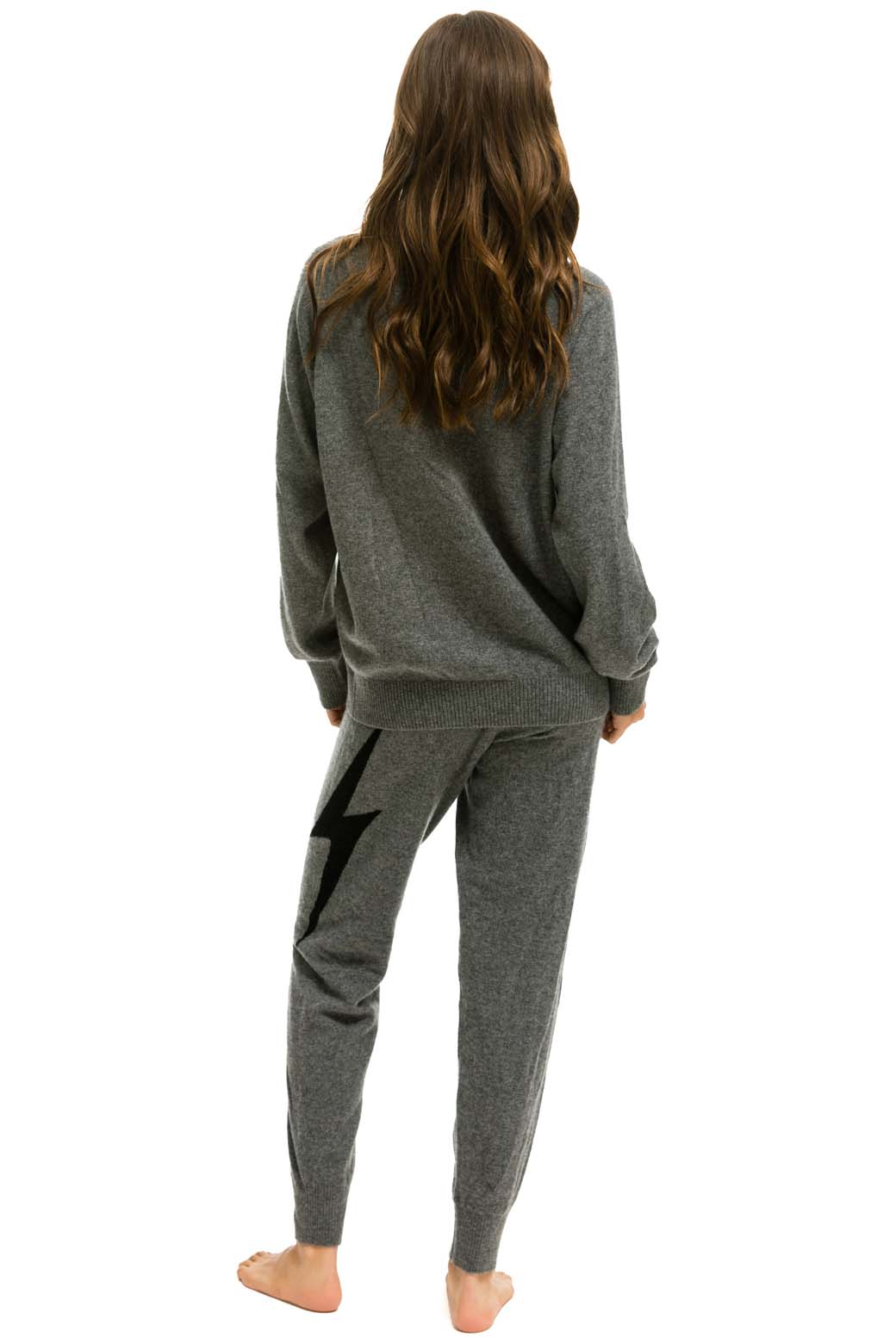 BOLT CASHMERE LIGHT SWEATER PANT - DEEP HEATHER BLACK BOLT