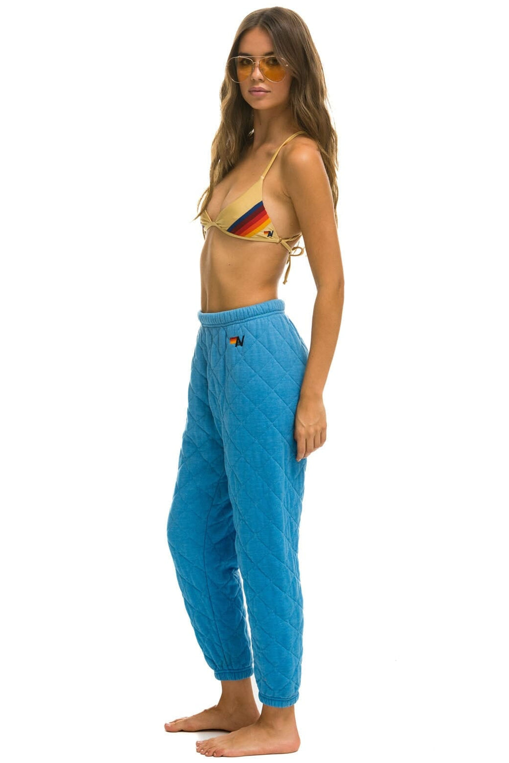 QUILTED SWEATPANTS - OCEAN