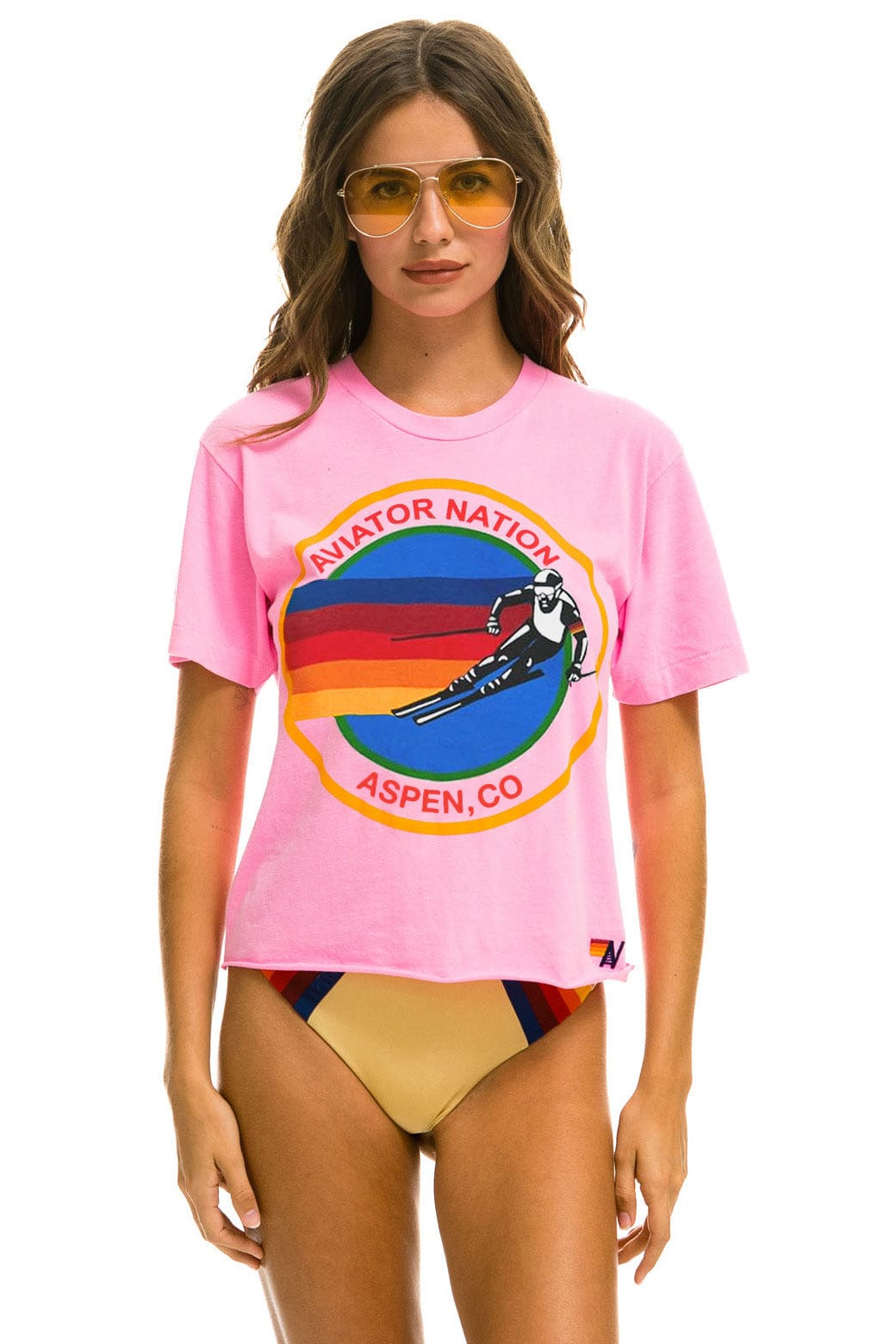 SIGNATURE ASPEN BOYFRIEND TEE - NEON PINK