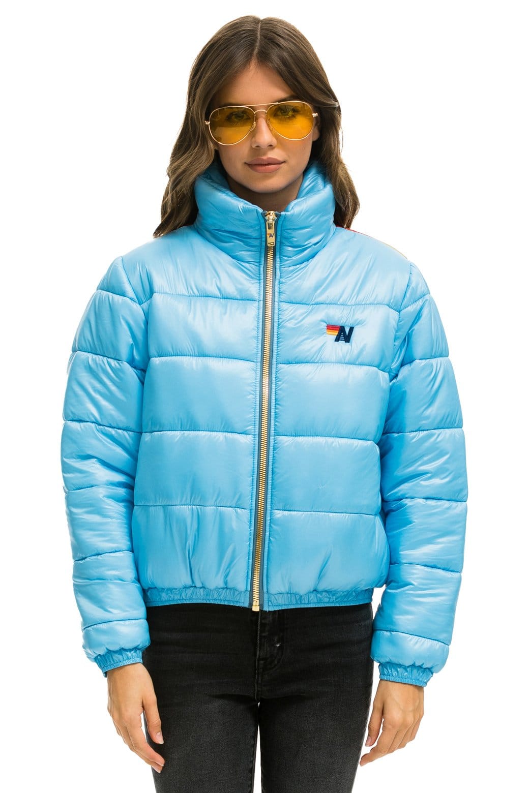 SUNBURST APRES PUFFER JACKET - GLOSSY SKY